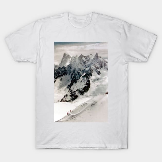 Chamonix Aiguille du Midi Mont Blanc Massif French Alps France T-Shirt by AndyEvansPhotos
